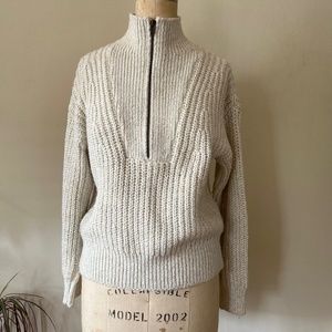Womens S Petite GAP sweater marled ivory, cotton poly, excellent condition